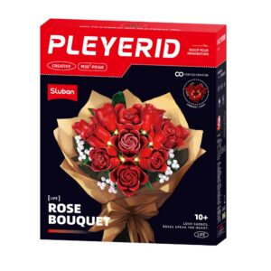 Sluban Building Set: Pleyerid - Red Rose Bouquet with LED Lighting