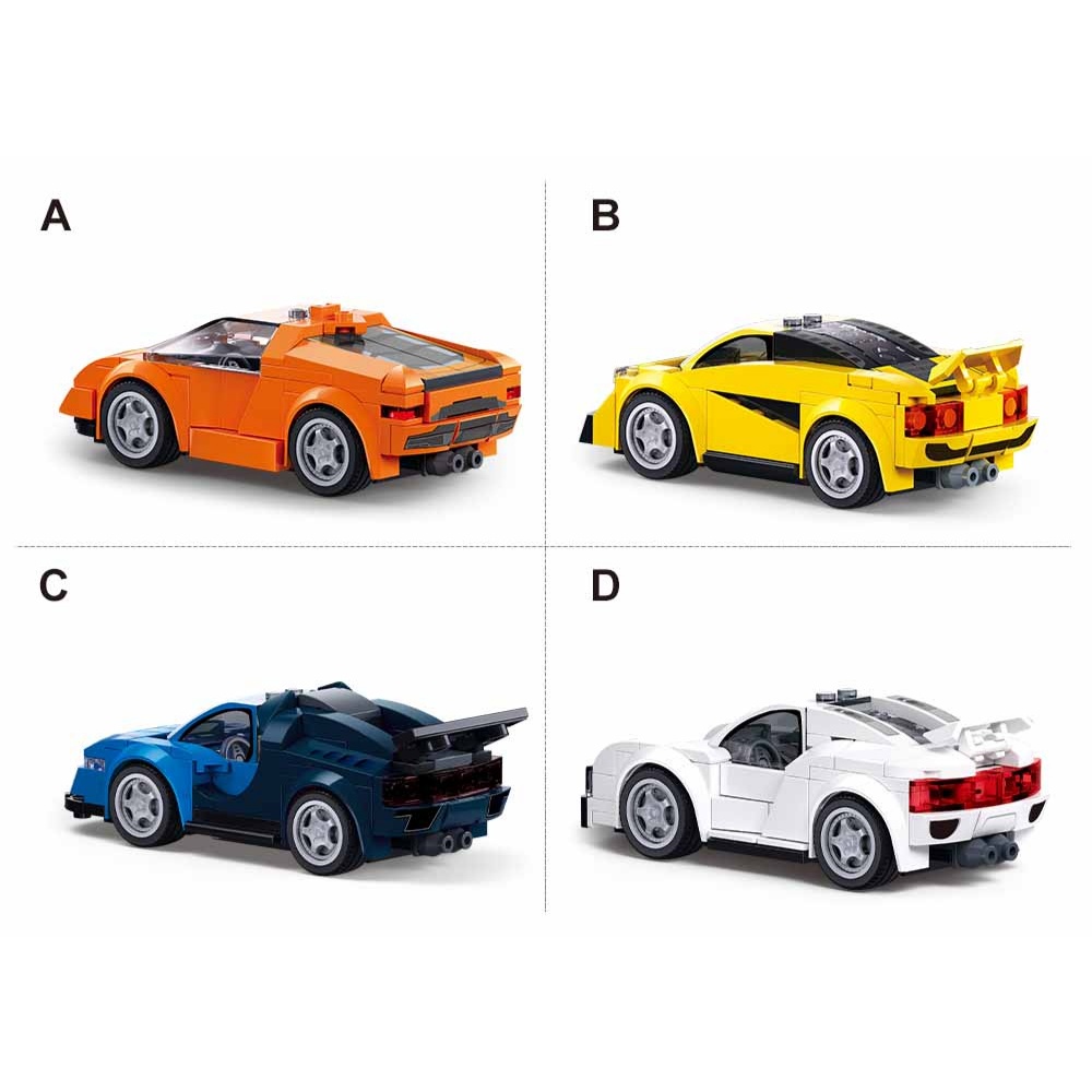 Sluban Building Set: Metropolis - Sports Cars Collection - 4 Types - Image 4